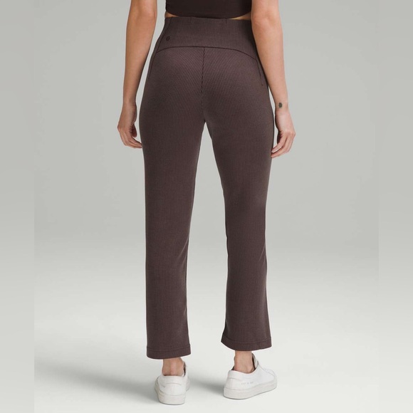 lululemon ribbed softstreme zip-leg high-rise cropped pant 25” size 12 - Picture 2 of 16